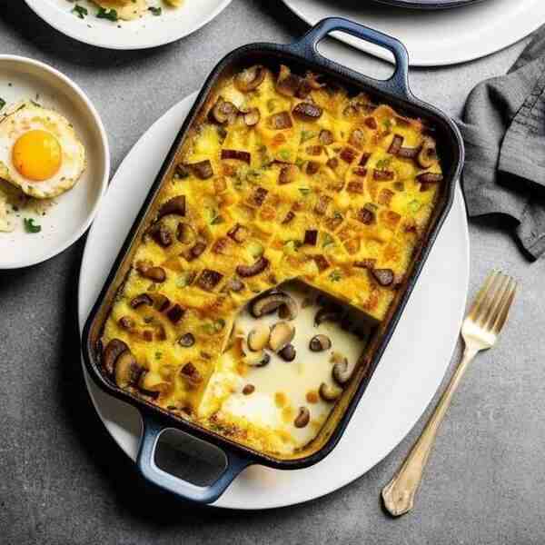 Запеканка картофельная с грибами яйцами и сыром